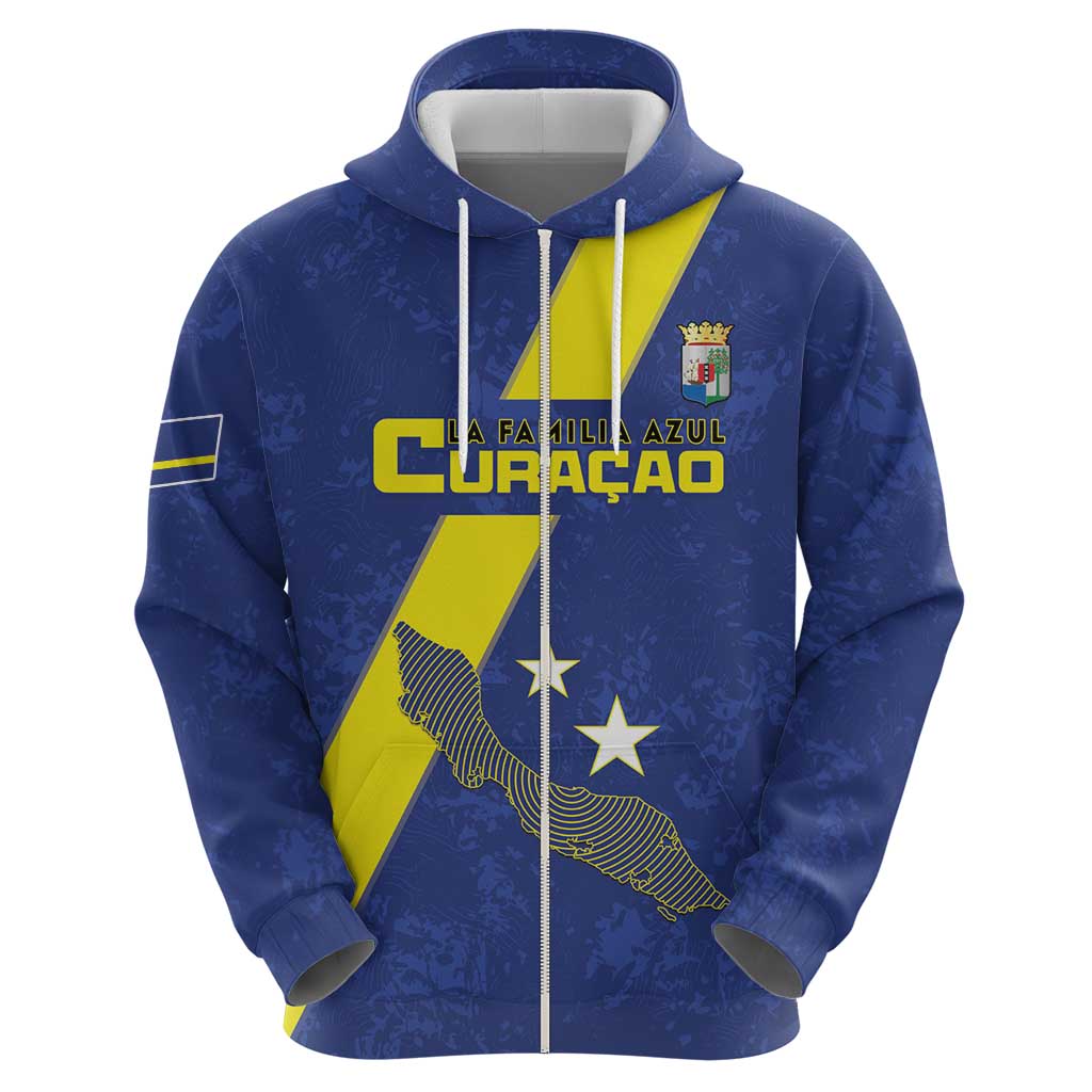 Custom Curacao Football Hoodie Go La Familia Azul LT15