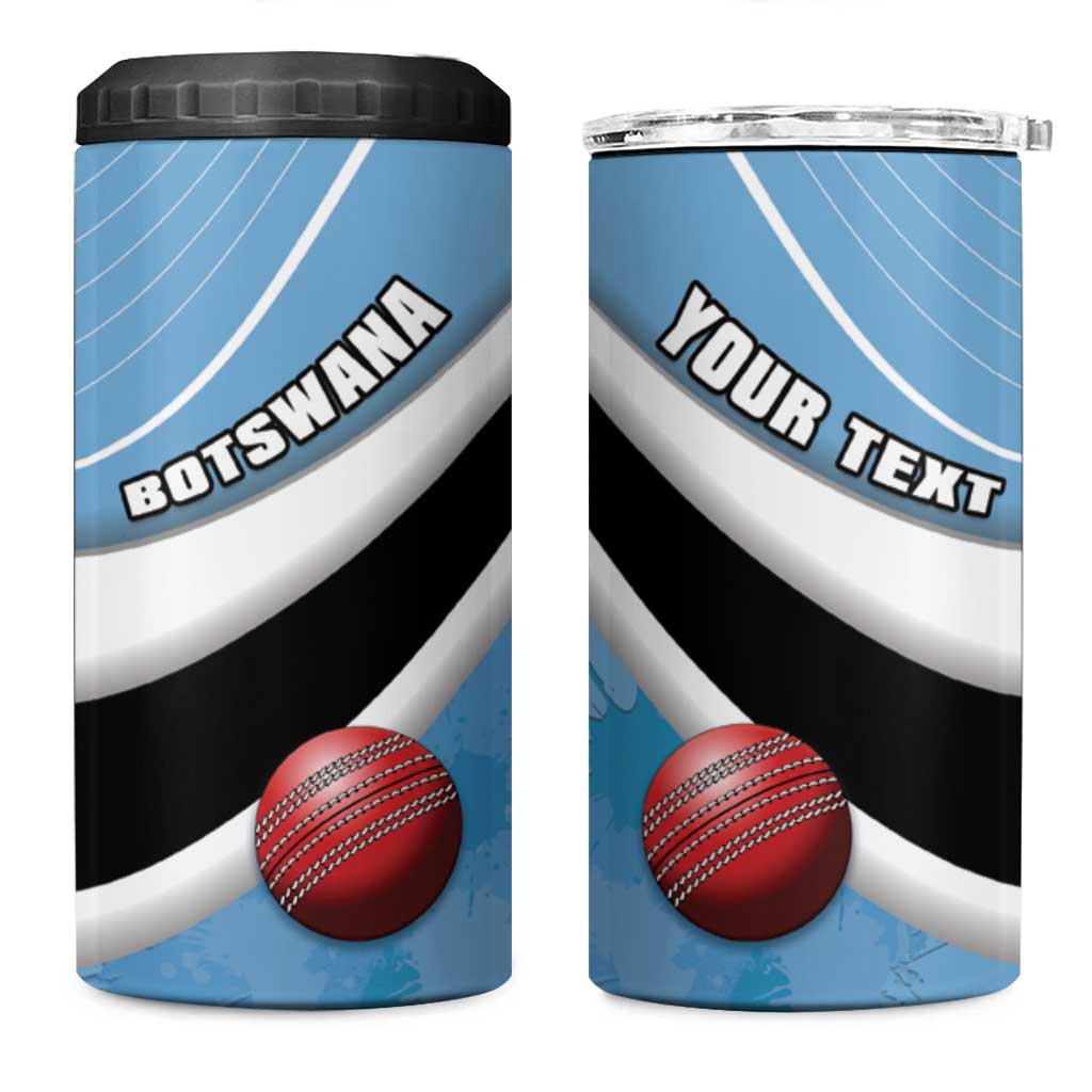 Custom Botswana Cricket 4 in 1 Can Cooler Tumbler Go Champions Baggy Blues LT15