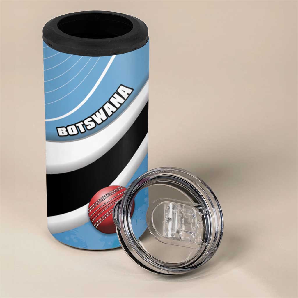 Custom Botswana Cricket 4 in 1 Can Cooler Tumbler Go Champions Baggy Blues LT15