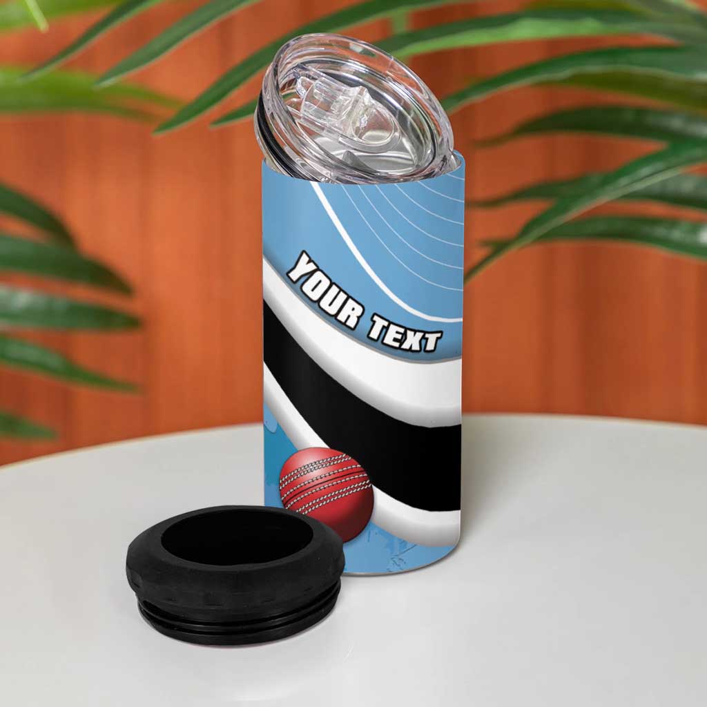 Custom Botswana Cricket 4 in 1 Can Cooler Tumbler Go Champions Baggy Blues LT15
