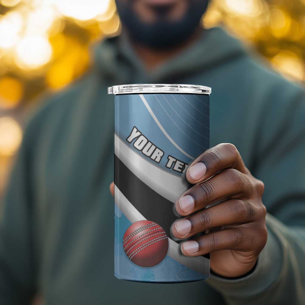 Custom Botswana Cricket 4 in 1 Can Cooler Tumbler Go Champions Baggy Blues LT15