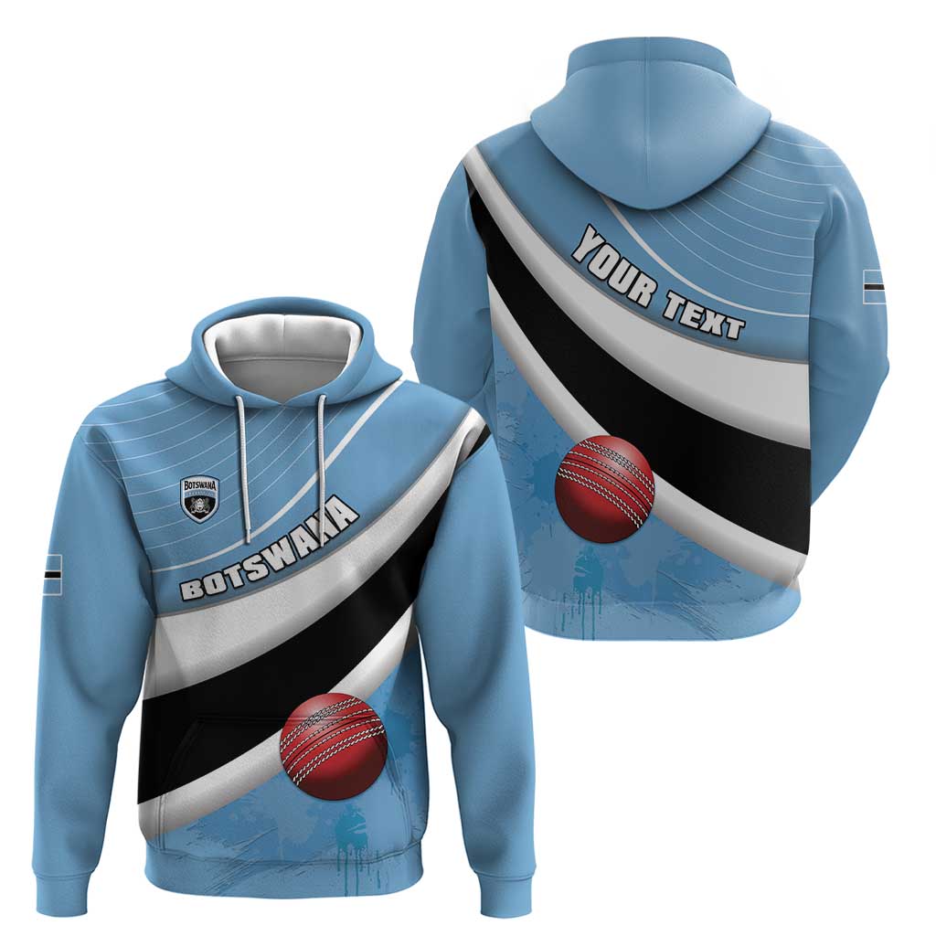 Custom Botswana Cricket Hoodie Go Baggy Blues LT15