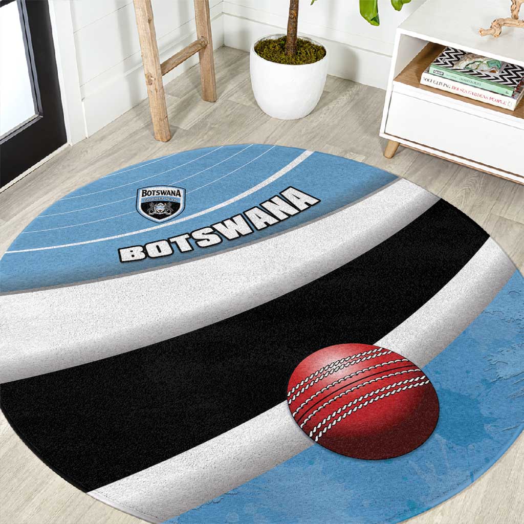Botswana Cricket Round Carpet Go Champions Baggy Blues LT15