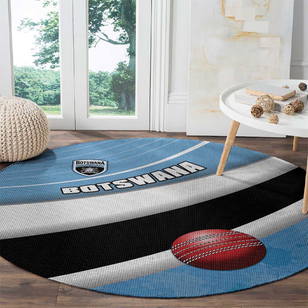 Botswana Cricket Round Carpet Go Champions Baggy Blues LT15