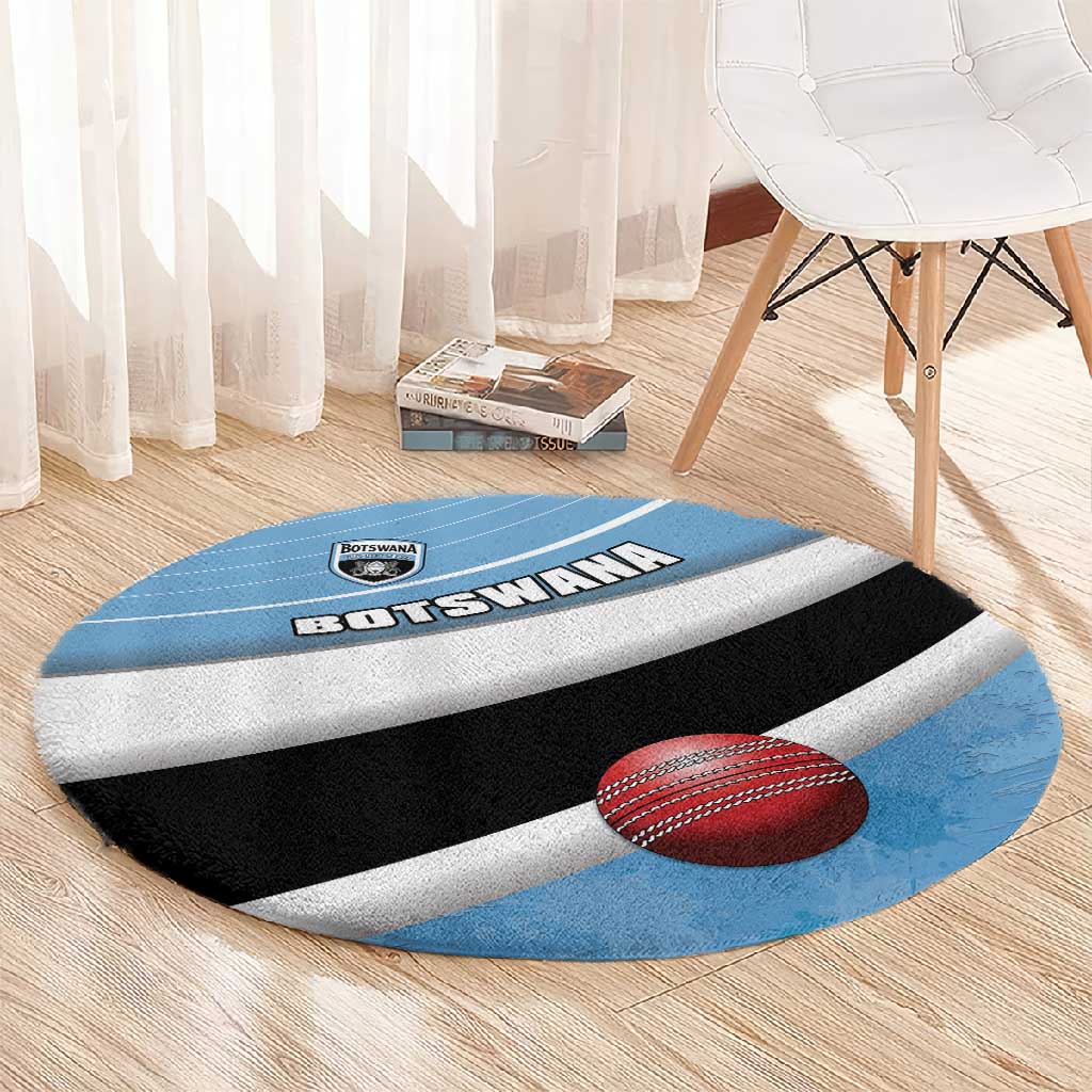Botswana Cricket Round Carpet Go Champions Baggy Blues LT15
