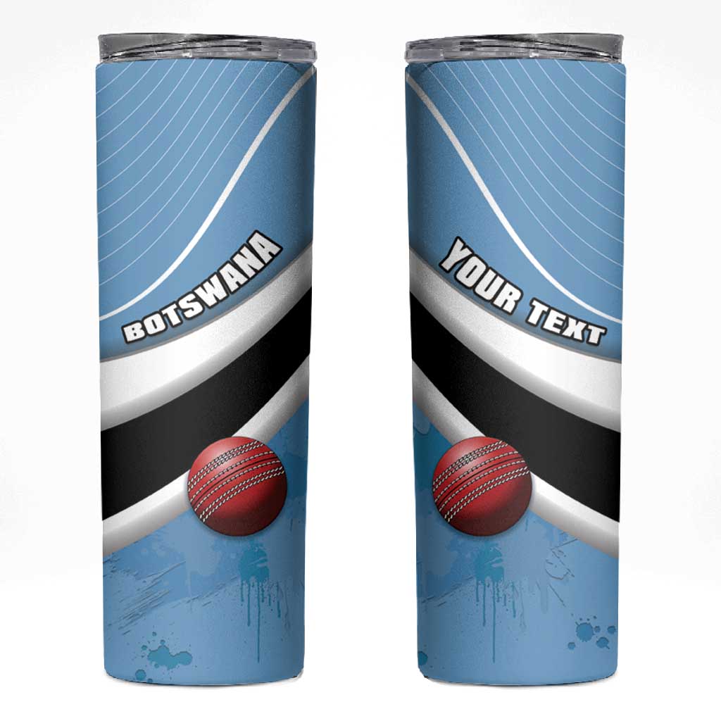 Custom Botswana Cricket Skinny Tumbler Go Champions Baggy Blues LT15