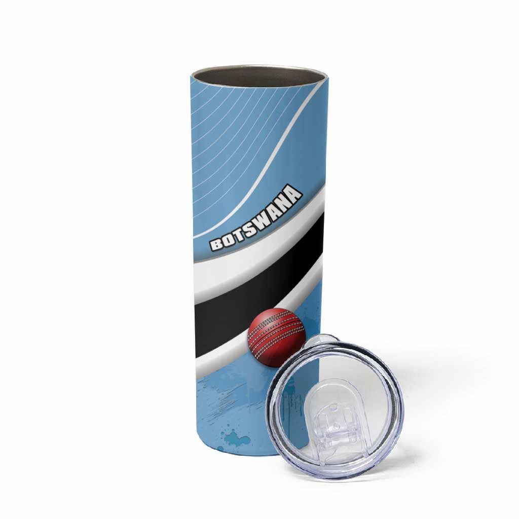 Custom Botswana Cricket Skinny Tumbler Go Champions Baggy Blues LT15