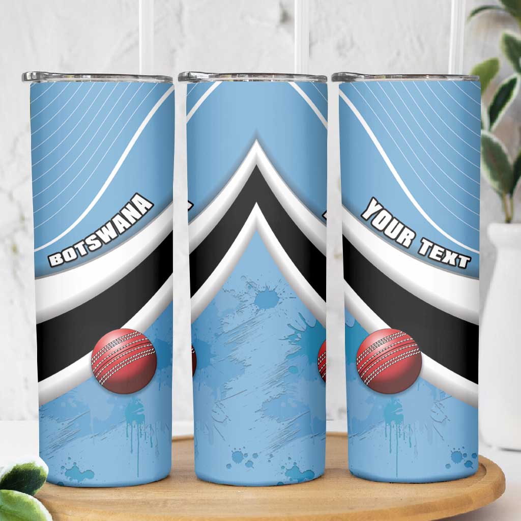 Custom Botswana Cricket Skinny Tumbler Go Champions Baggy Blues LT15