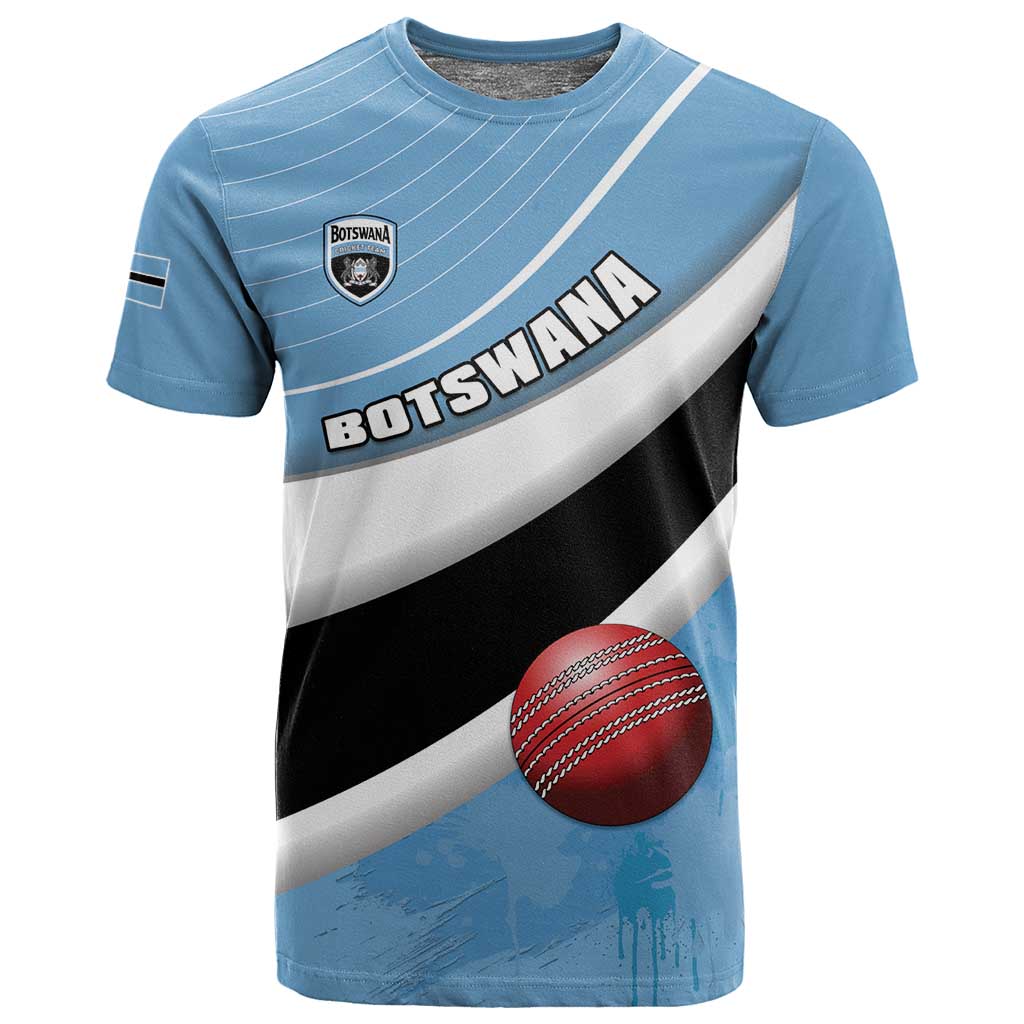 Custom Botswana Cricket T shirt Go Champions Baggy Blues LT15