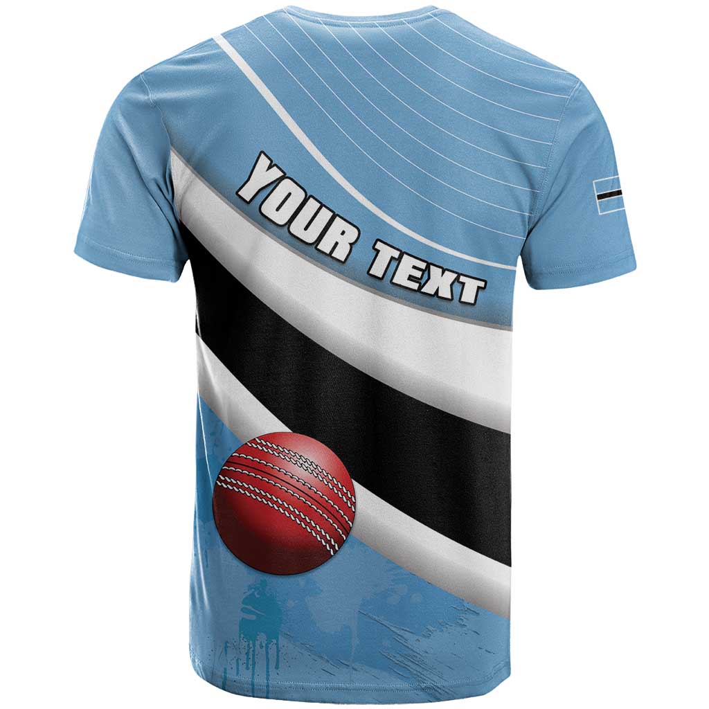 Custom Botswana Cricket T shirt Go Champions Baggy Blues LT15