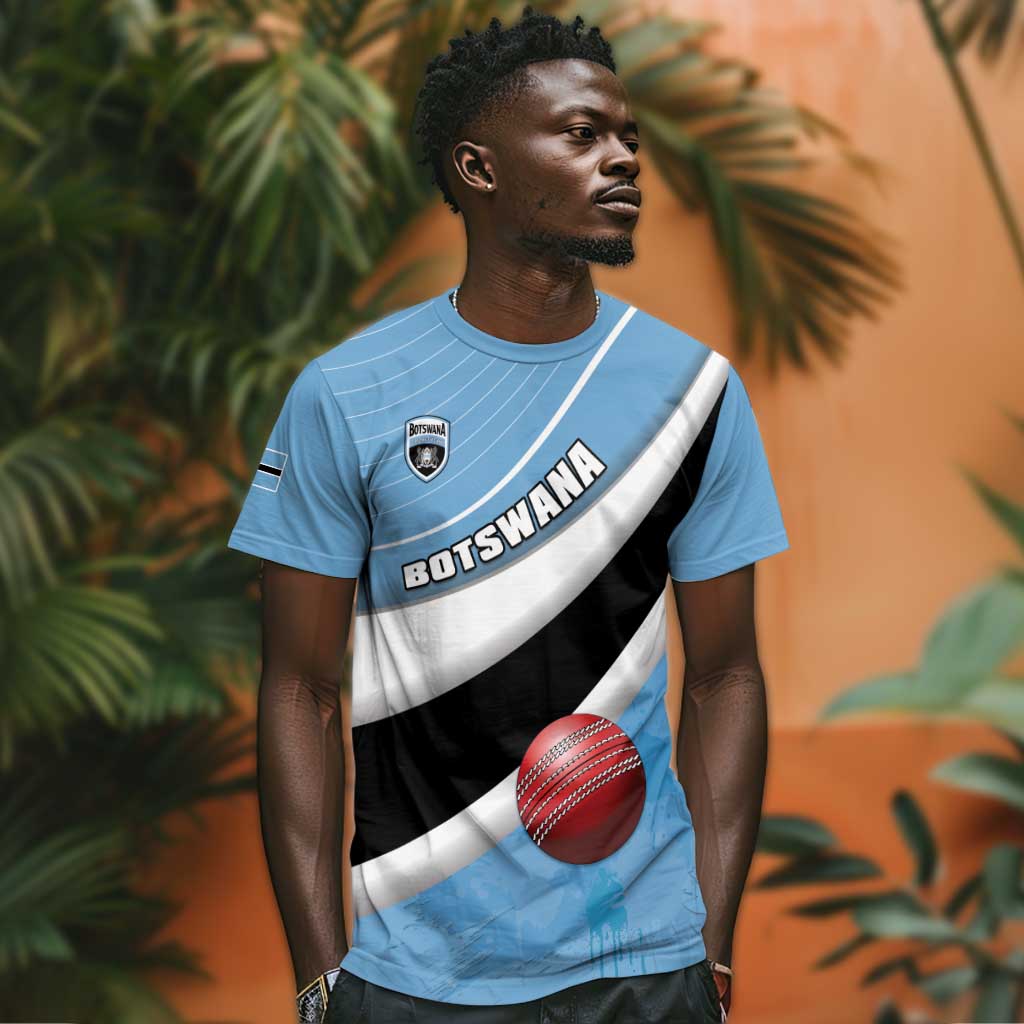 Custom Botswana Cricket T shirt Go Champions Baggy Blues LT15