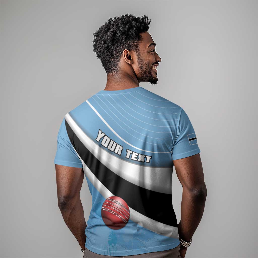 Custom Botswana Cricket T shirt Go Champions Baggy Blues LT15