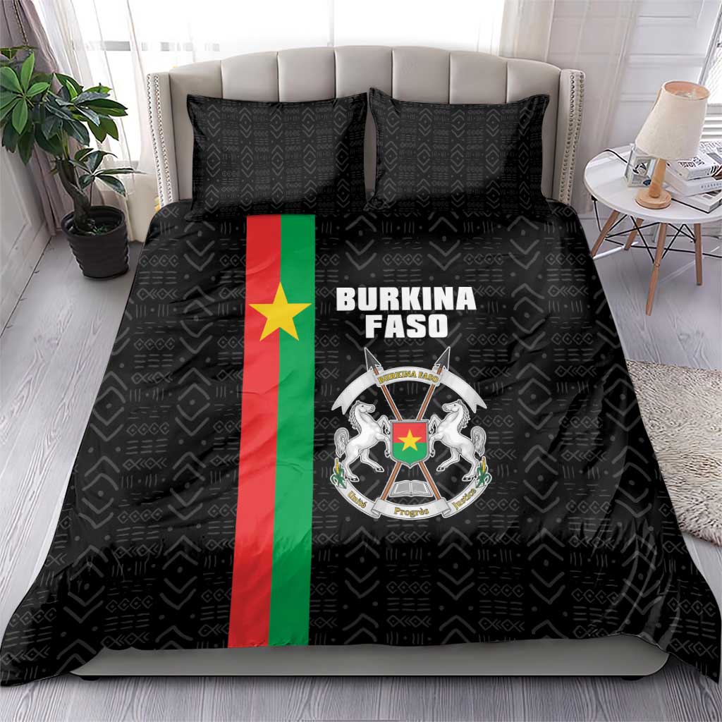 Burkina Faso Bedding Set Striped Black - Bogolan Pattern LT15