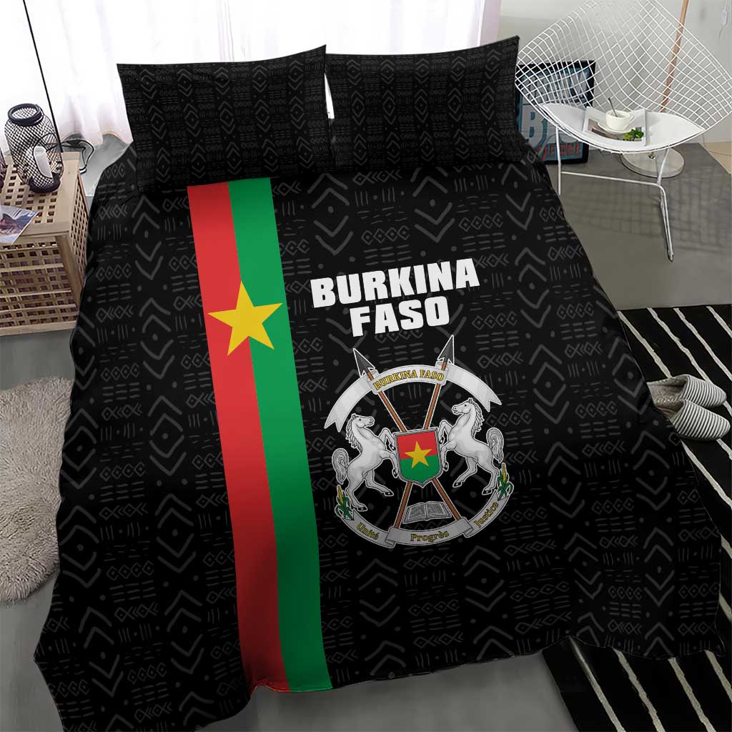 Burkina Faso Bedding Set Striped Black - Bogolan Pattern LT15