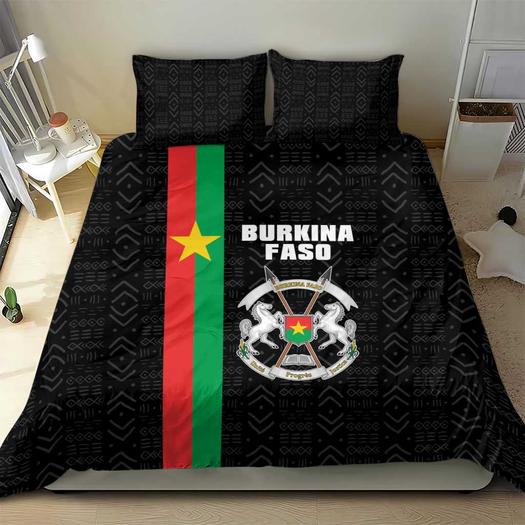 Burkina Faso Bedding Set Striped Black - Bogolan Pattern LT15