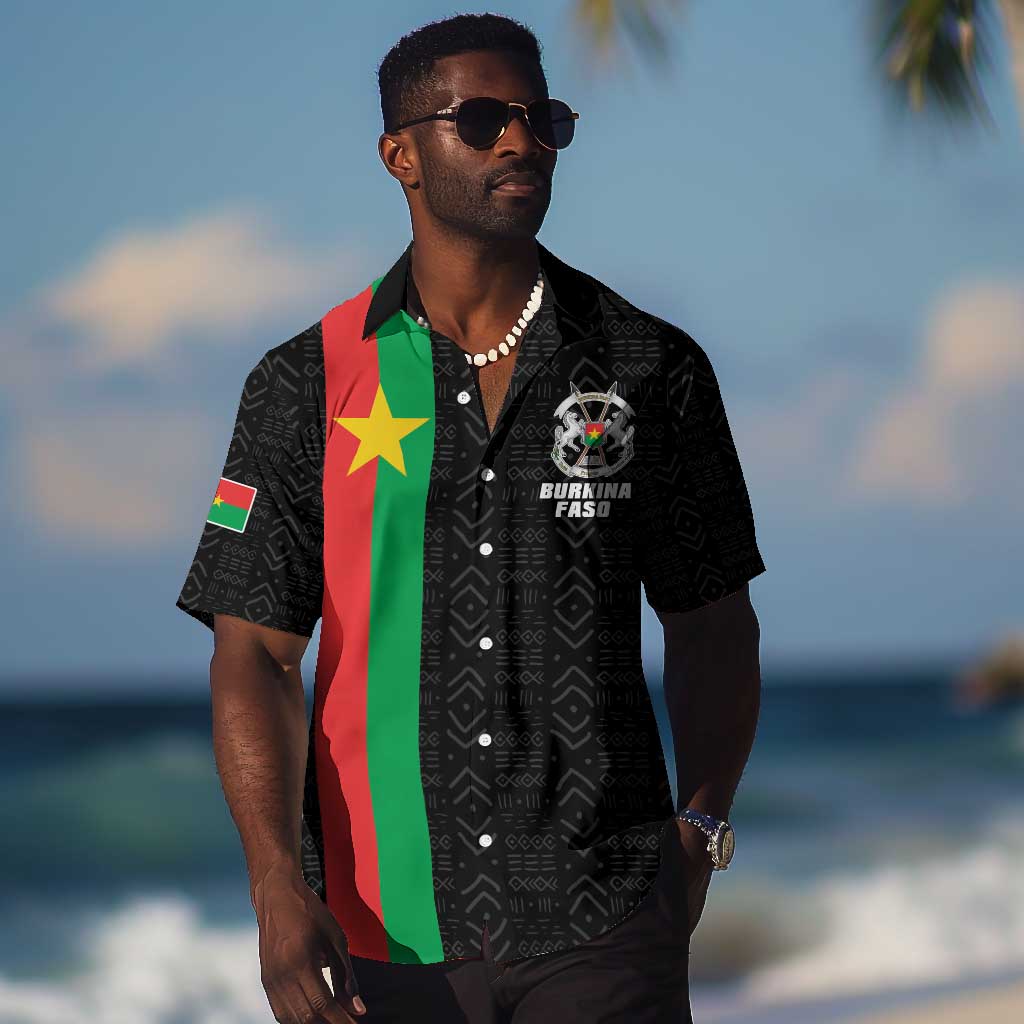 Personalized Burkina Faso Hawaiian Shirt Striped Black - Bogolan Pattern LT15