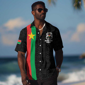 Personalized Burkina Faso Hawaiian Shirt Striped Black - Bogolan Pattern LT15