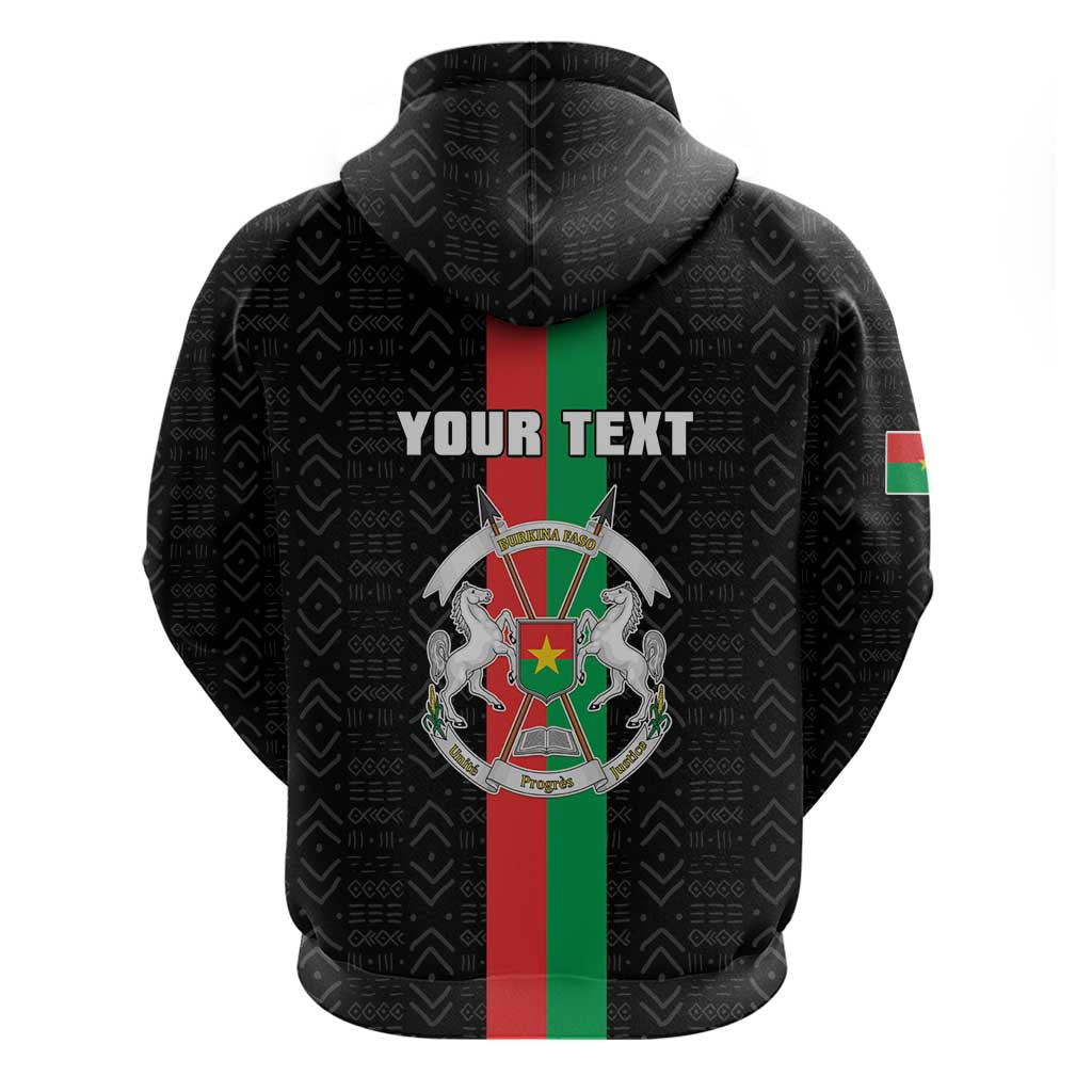 Personalized Burkina Faso Striped Hoodie African Mud Cloth Pattern - Black LT15