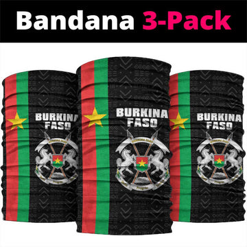 Burkina Faso Striped Neck Gaiter African Mud Cloth Pattern - Black LT15