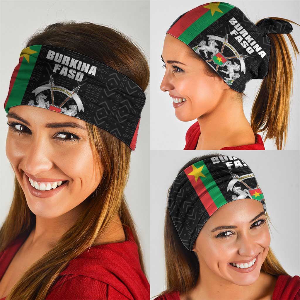 Burkina Faso Striped Neck Gaiter African Mud Cloth Pattern - Black LT15
