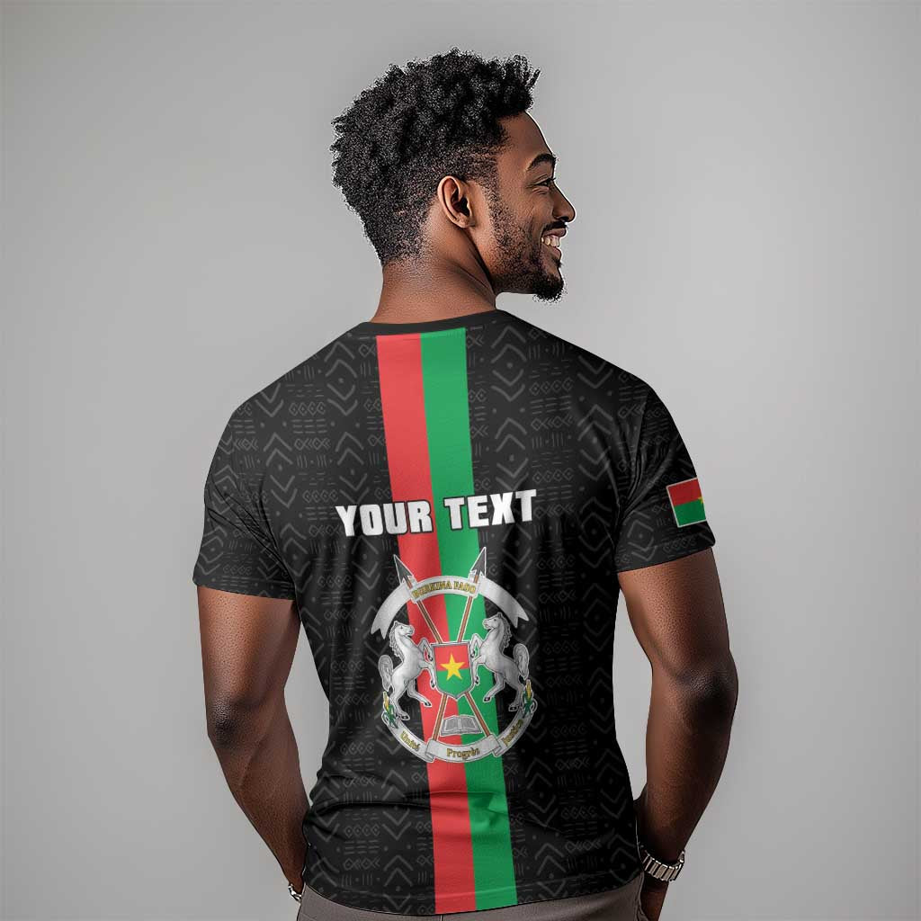 Personalized Burkina Faso T shirt Striped Black - Bogolan Pattern LT15