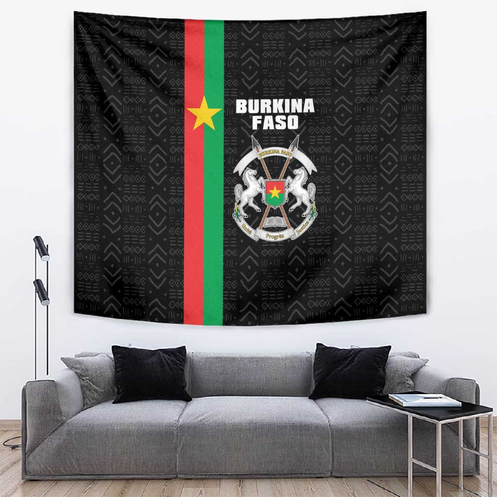 Burkina Faso Tapestry Striped Black - Bogolan Pattern LT15