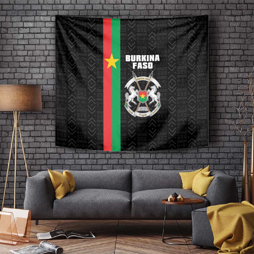 Burkina Faso Tapestry Striped Black - Bogolan Pattern LT15