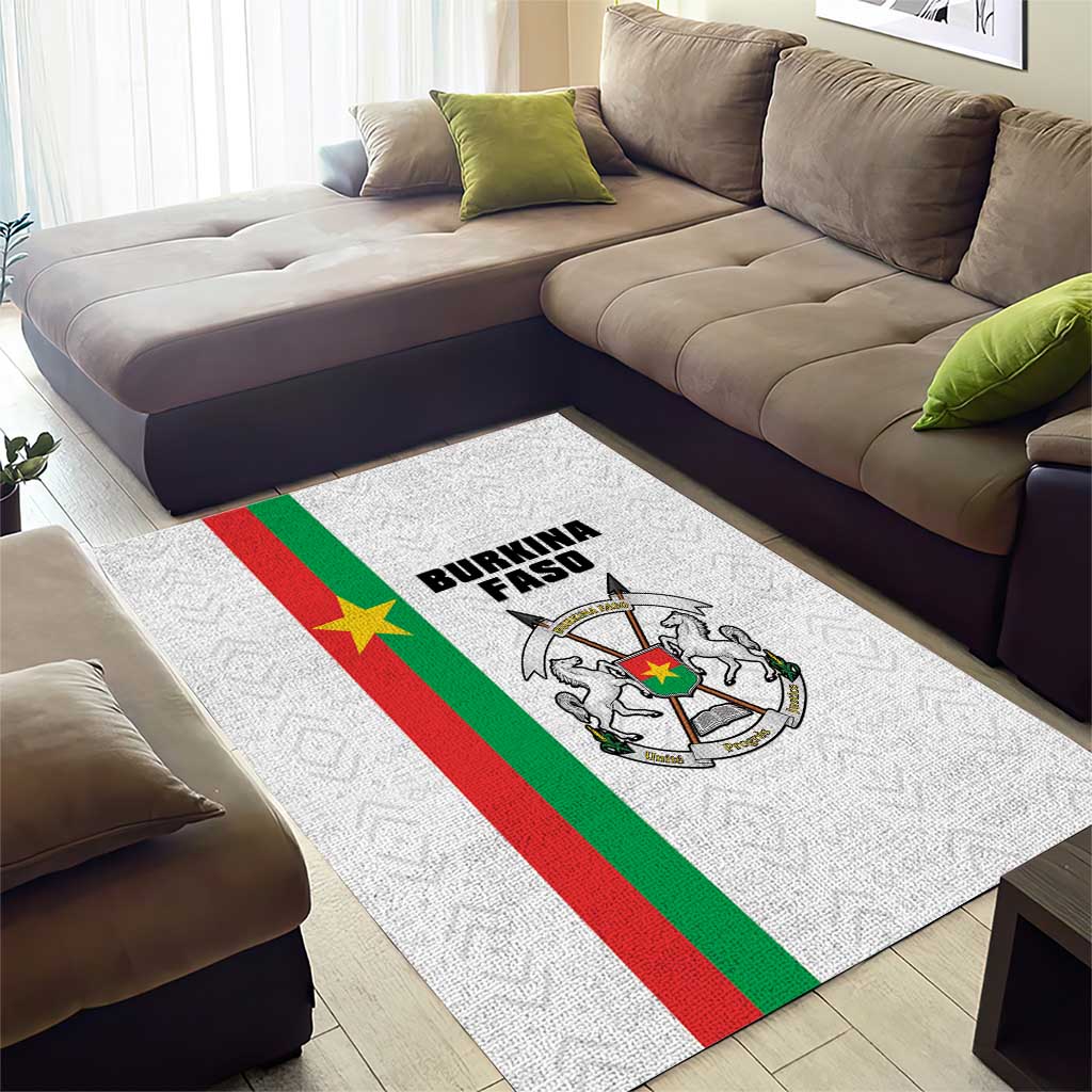 Burkina Faso Area Rug Striped White - Bogolan Pattern LT15