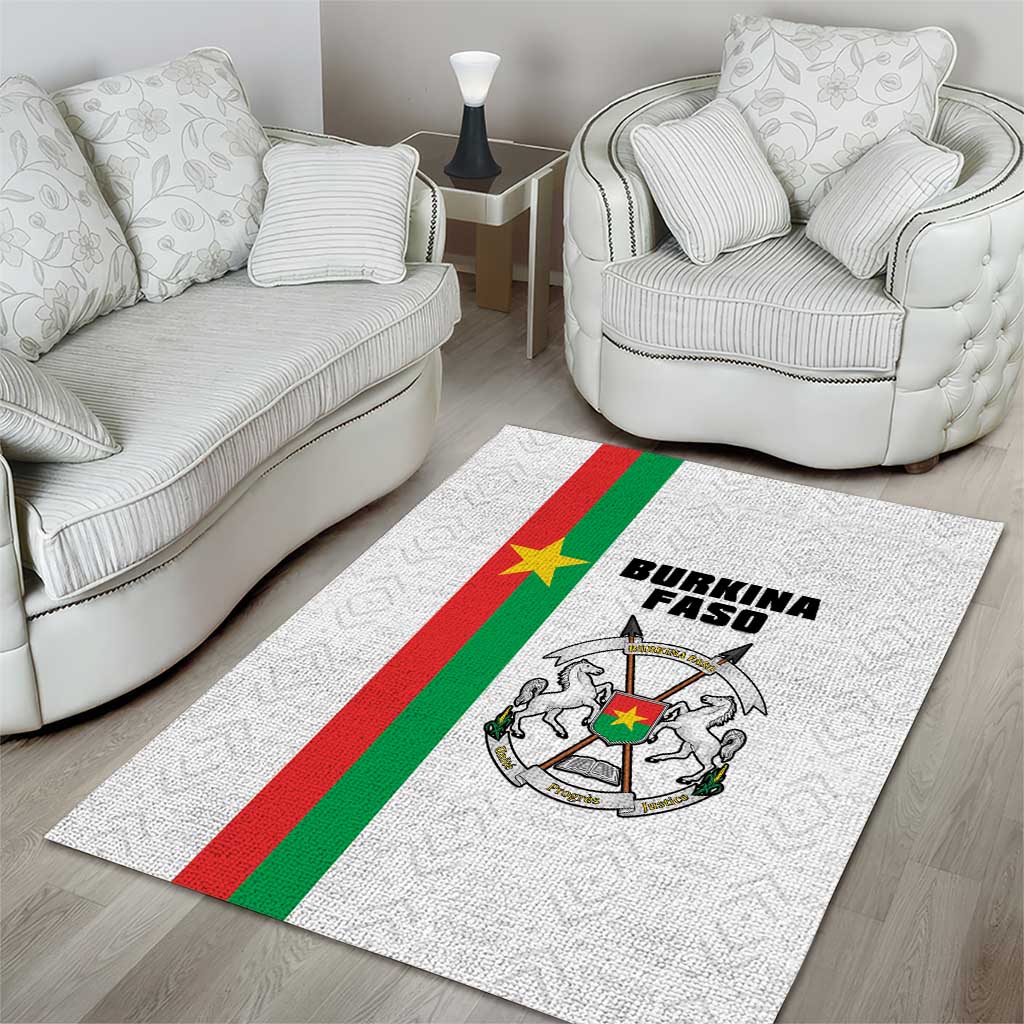 Burkina Faso Area Rug Striped White - Bogolan Pattern LT15