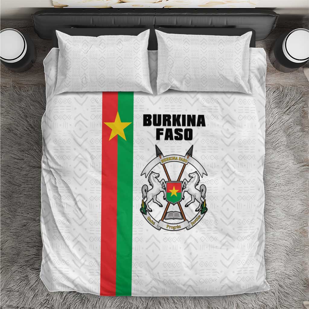 Burkina Faso Bedding Set Striped White - Bogolan Pattern LT15