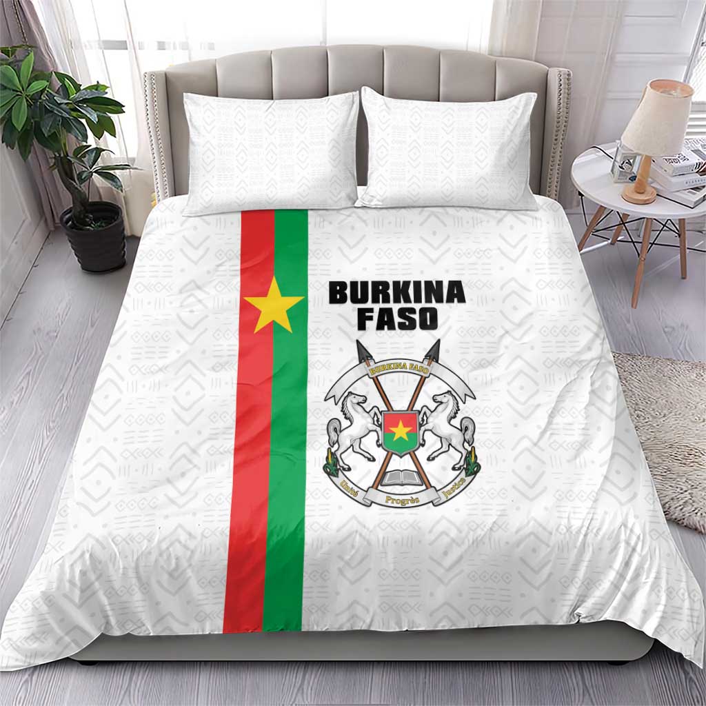 Burkina Faso Bedding Set Striped White - Bogolan Pattern LT15