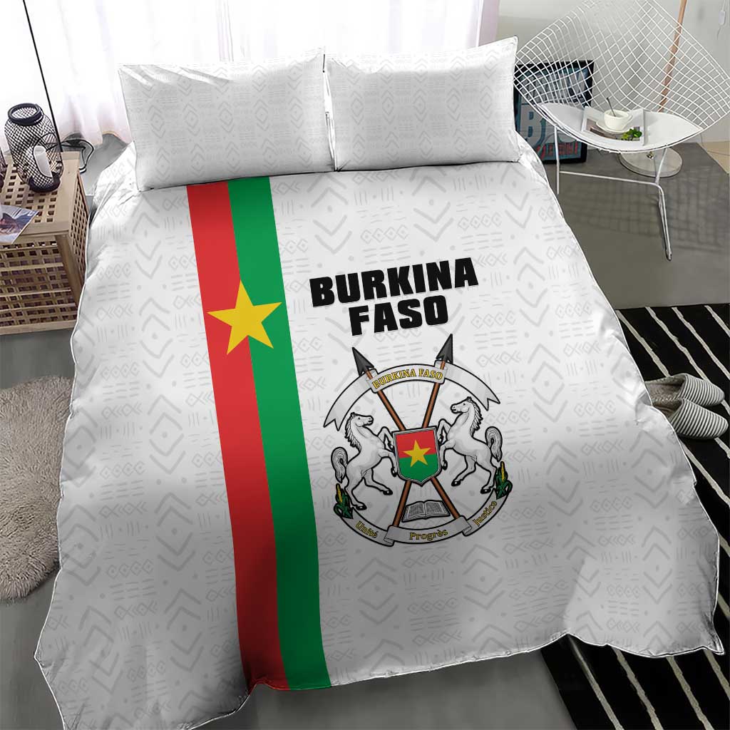 Burkina Faso Bedding Set Striped White - Bogolan Pattern LT15