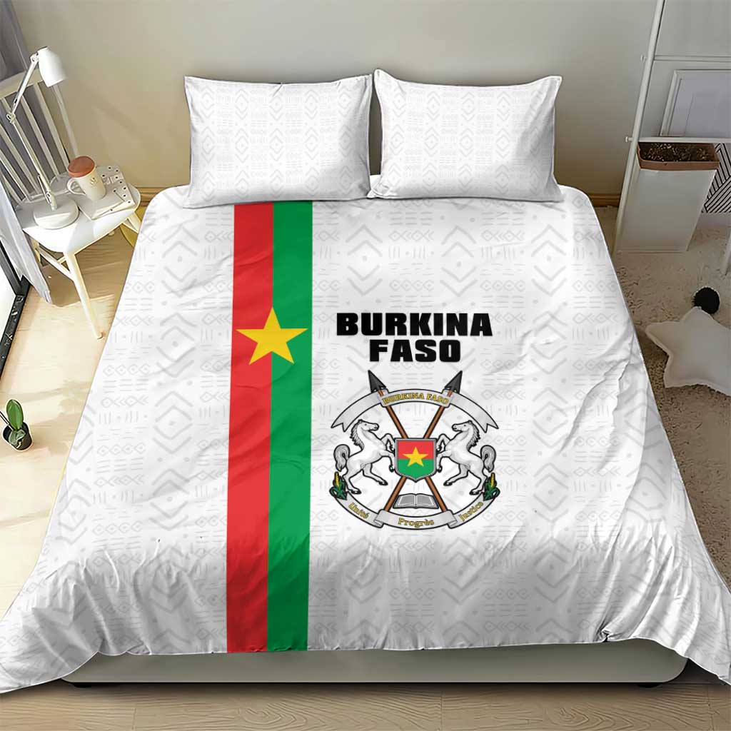 Burkina Faso Bedding Set Striped White - Bogolan Pattern LT15