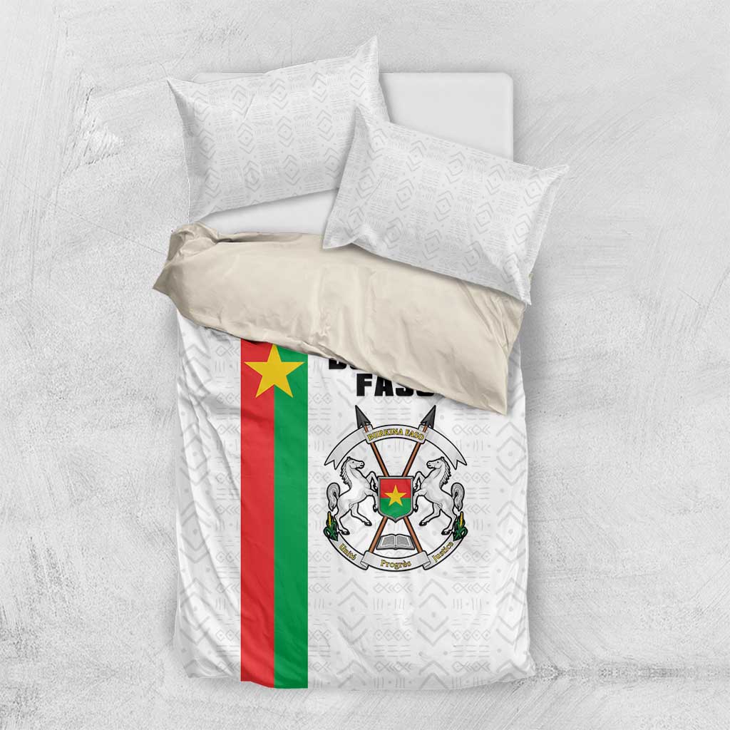 Burkina Faso Bedding Set Striped White - Bogolan Pattern LT15