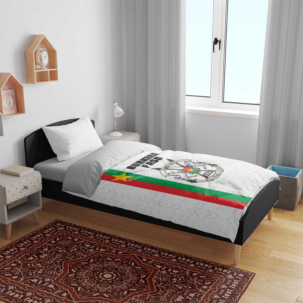 Burkina Faso Bedding Set Striped White - Bogolan Pattern LT15
