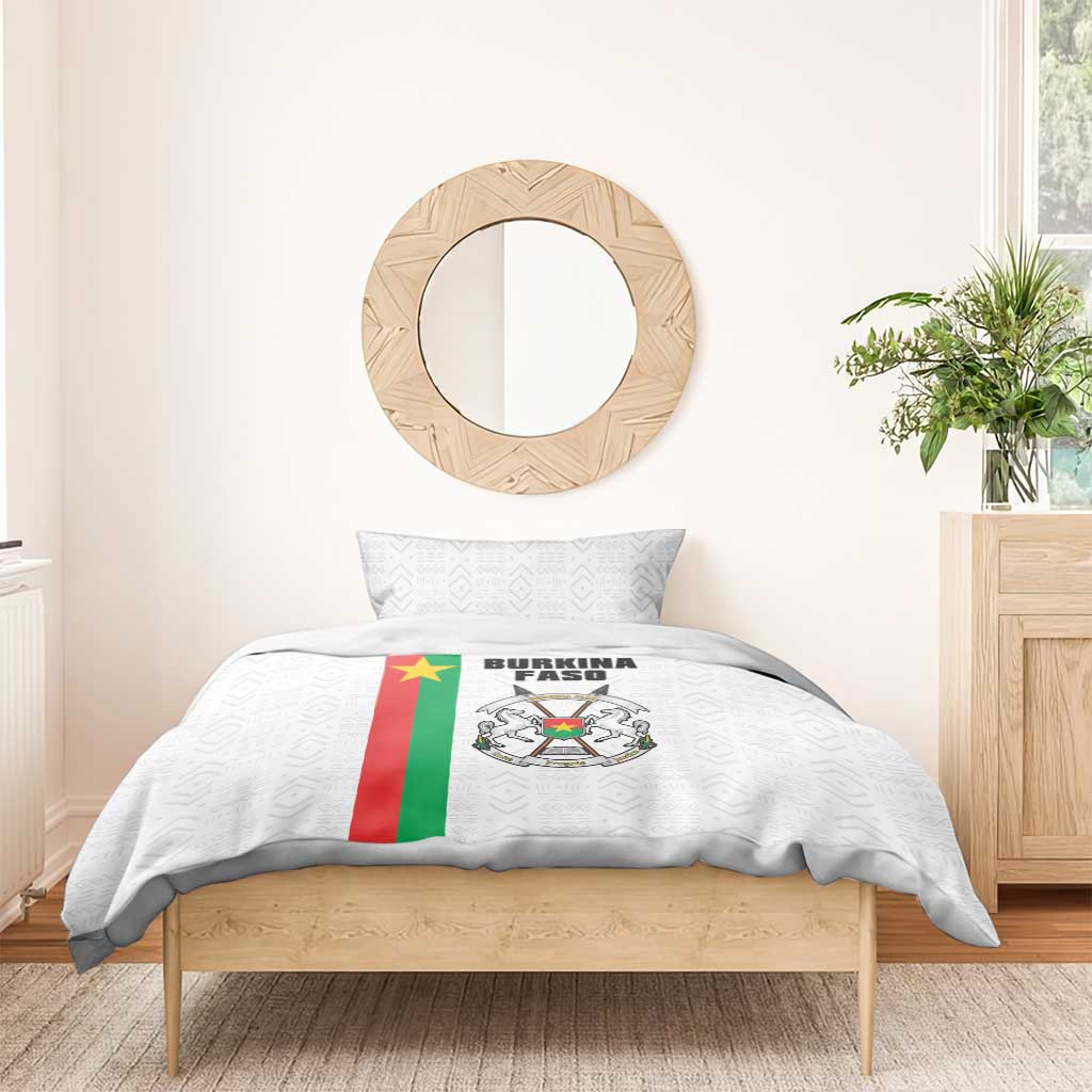 Burkina Faso Bedding Set Striped White - Bogolan Pattern LT15