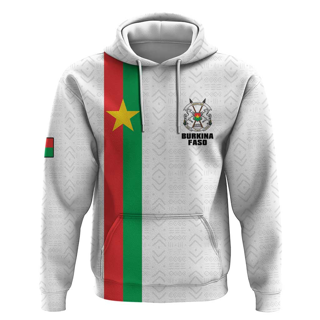 Personalized Burkina Faso Striped Hoodie African Mud Cloth Pattern - White LT15