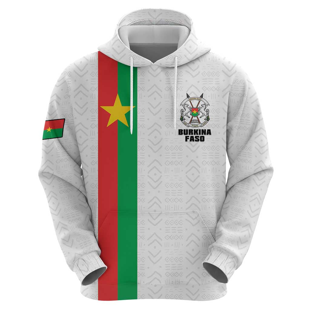 Personalized Burkina Faso Striped Hoodie African Mud Cloth Pattern - White LT15