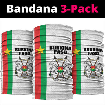 Burkina Faso Striped Neck Gaiter African Mud Cloth Pattern - White LT15