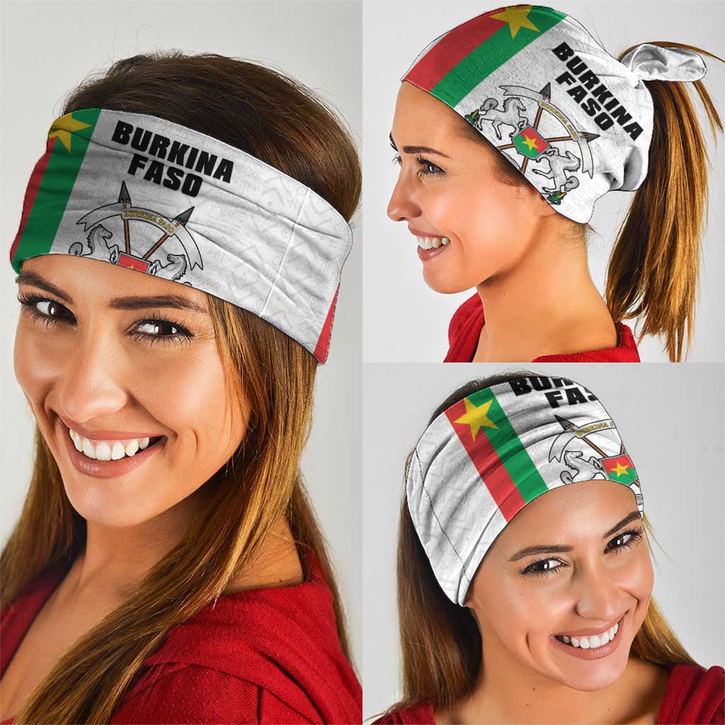Burkina Faso Striped Neck Gaiter African Mud Cloth Pattern - White LT15