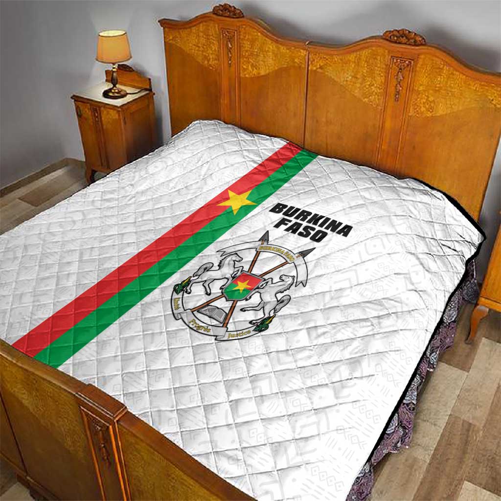 Burkina Faso Quilt Striped White - Bogolan Pattern LT15