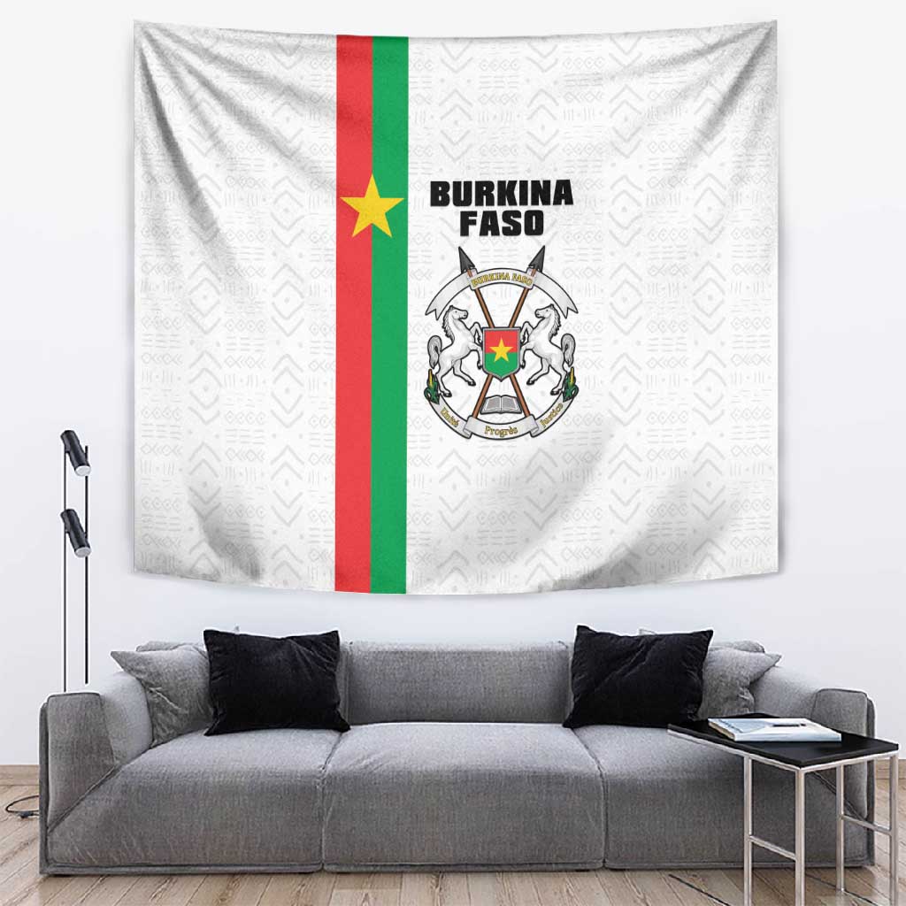 Burkina Faso Tapestry Striped White - Bogolan Pattern LT15