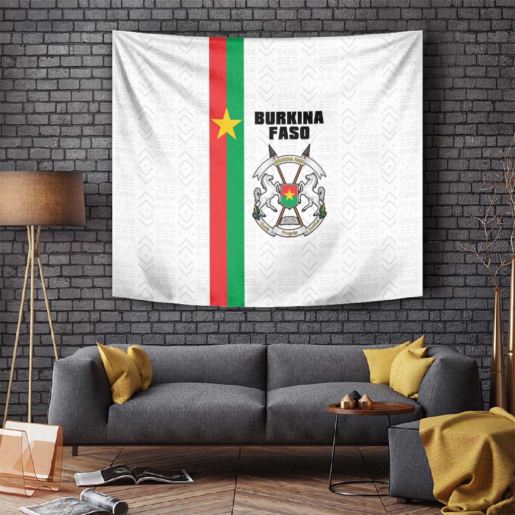 Burkina Faso Tapestry Striped White - Bogolan Pattern LT15