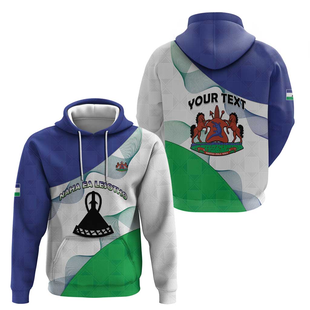 Personalized Lesotho Hoodie Coat Of Arms With Kente Pattern LT15