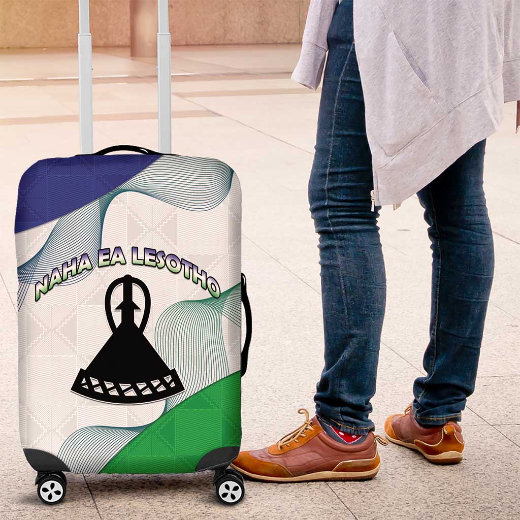 Lesotho Luggage Cover Coat Of Arms With Kente Pattern LT15