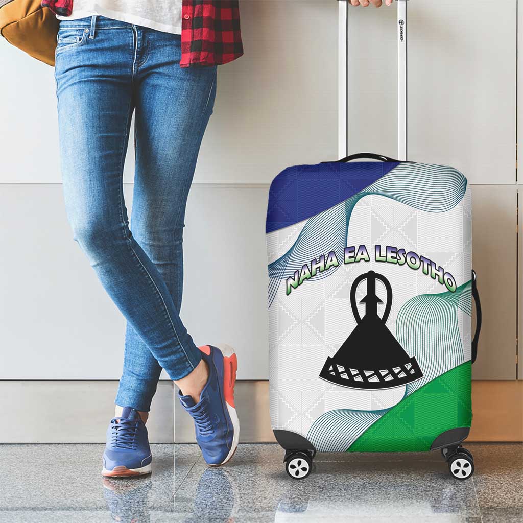 Lesotho Luggage Cover Coat Of Arms With Kente Pattern LT15