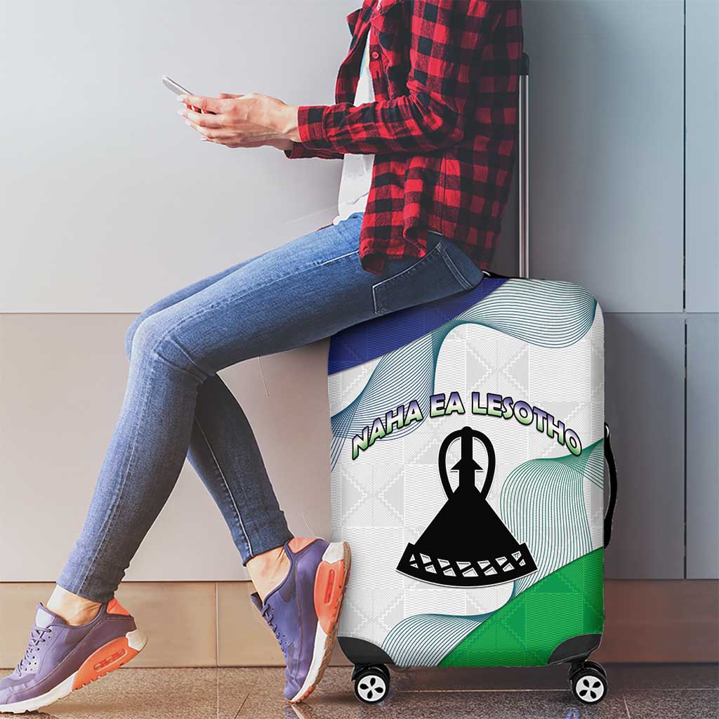 Lesotho Luggage Cover Coat Of Arms With Kente Pattern LT15