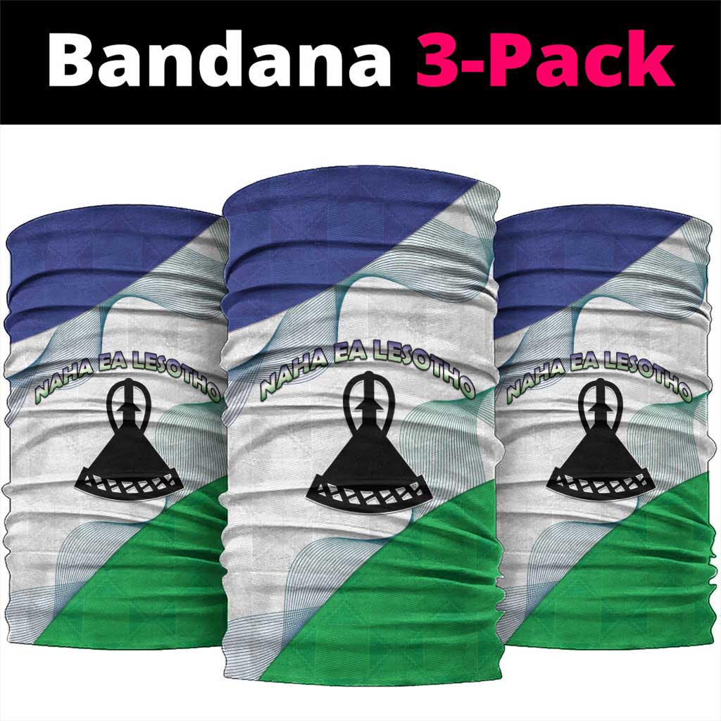 Lesotho Neck Gaiter Coat Of Arms With Kente Pattern LT15