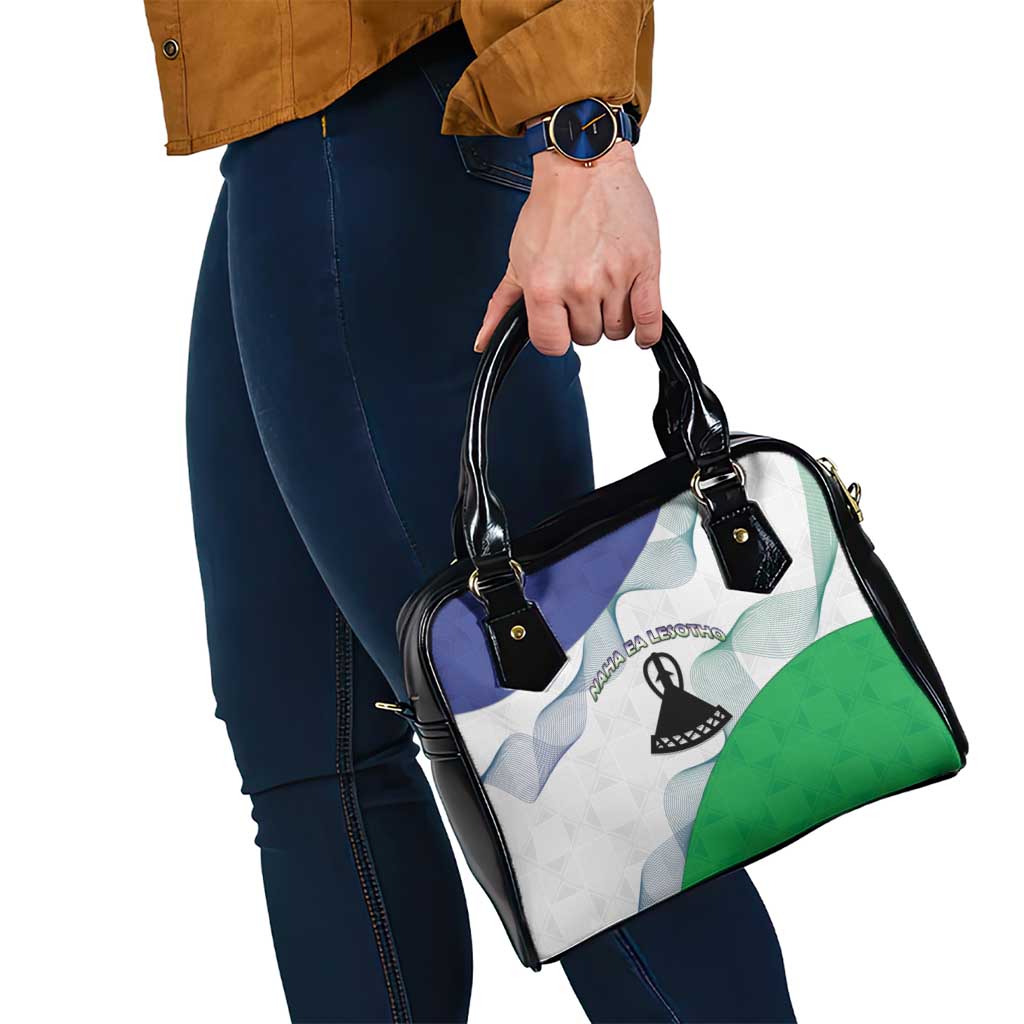 Lesotho Shoulder Handbag Coat Of Arms With Kente Pattern LT15
