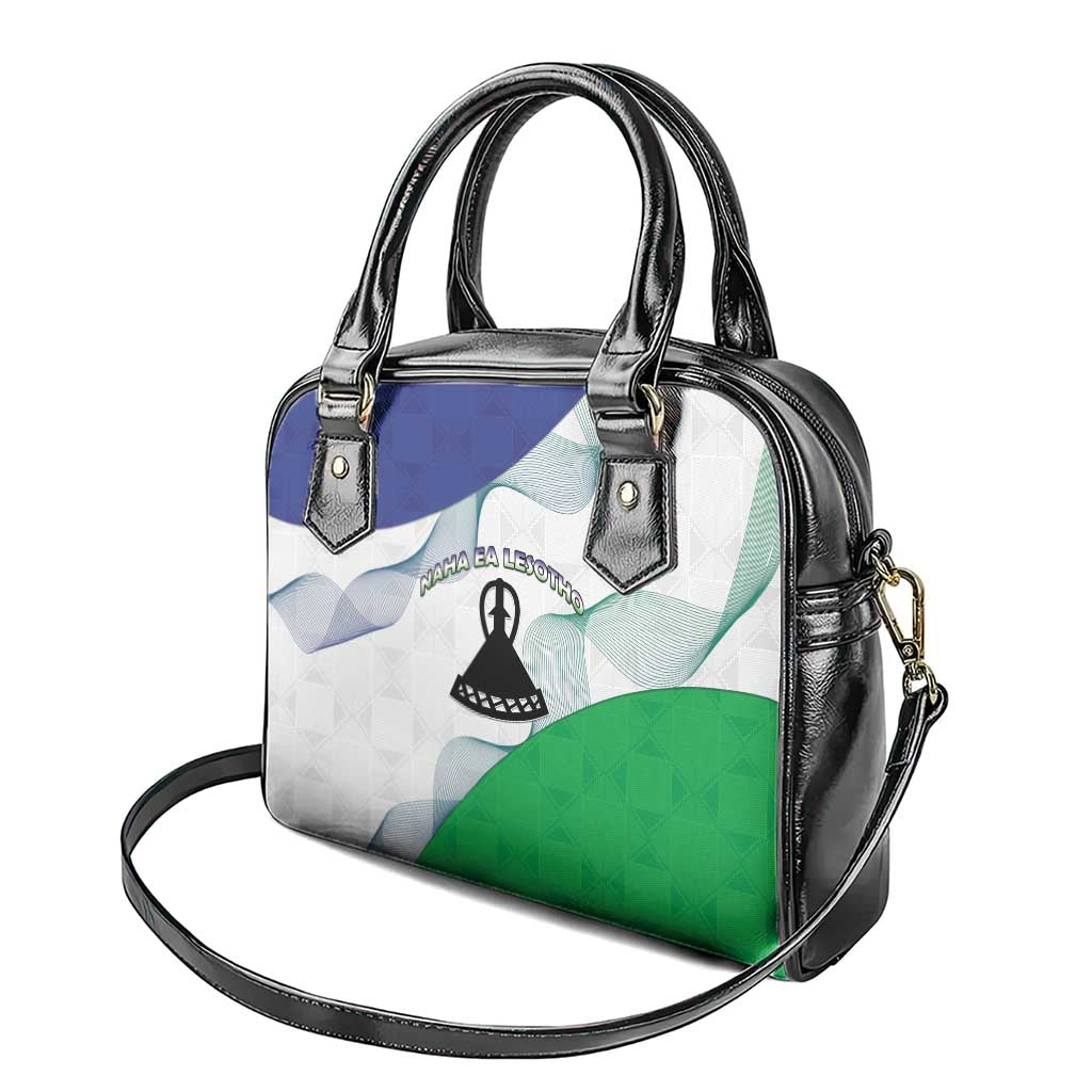 Lesotho Shoulder Handbag Coat Of Arms With Kente Pattern LT15